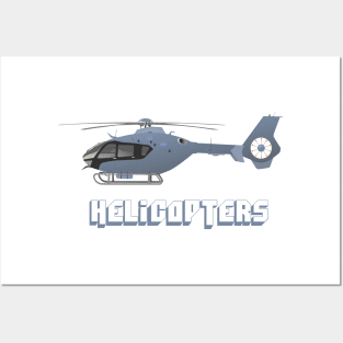 Blue European Helicopter Posters and Art